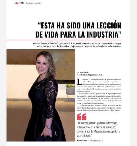 Celebrando las 100 ediciones de Latinamerica Meetings,  Lee el artículo de nuestra CEO Alisson Batres