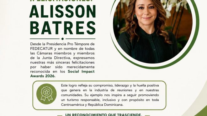 FEDECATUR felicita a Alisson Batres por este merecido reconocimiento en los Social Impact Awards 2026.